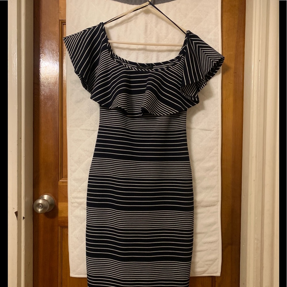 Women’s Navy blue and white striped dress